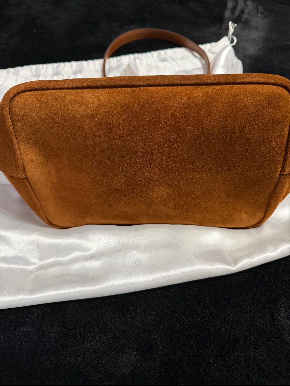 Coach Brown Suede Shoulder Bag with Gold Hardware - Picture 9 of 12
